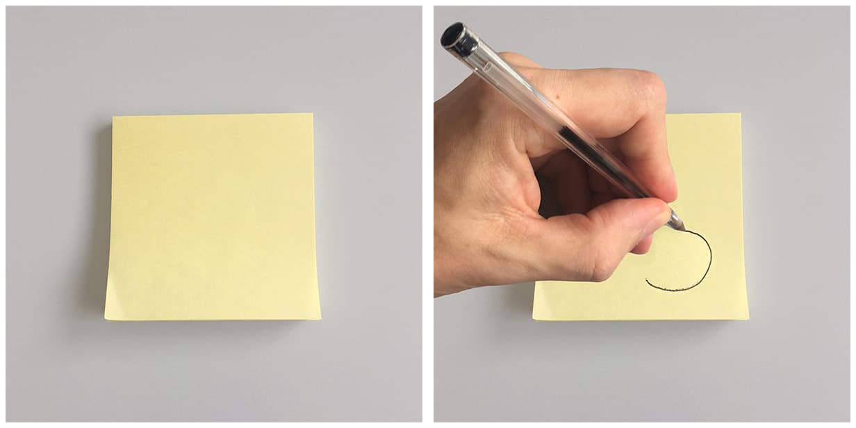 Drawing a piece on a sticky note