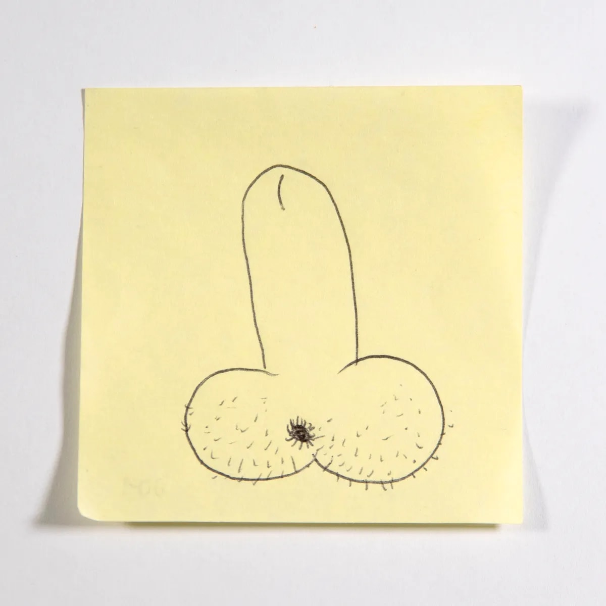 Vulgar, No. 001 of 512: a hand-drawn cazzo on a sticky note