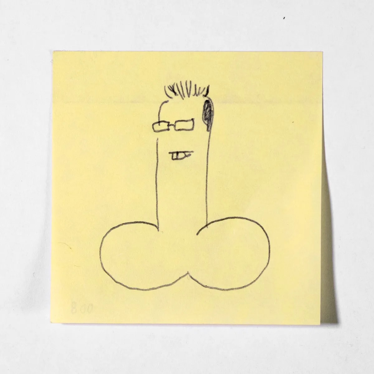 Portrait1, No. 008 of 512: a hand-drawn cazzo on a sticky note