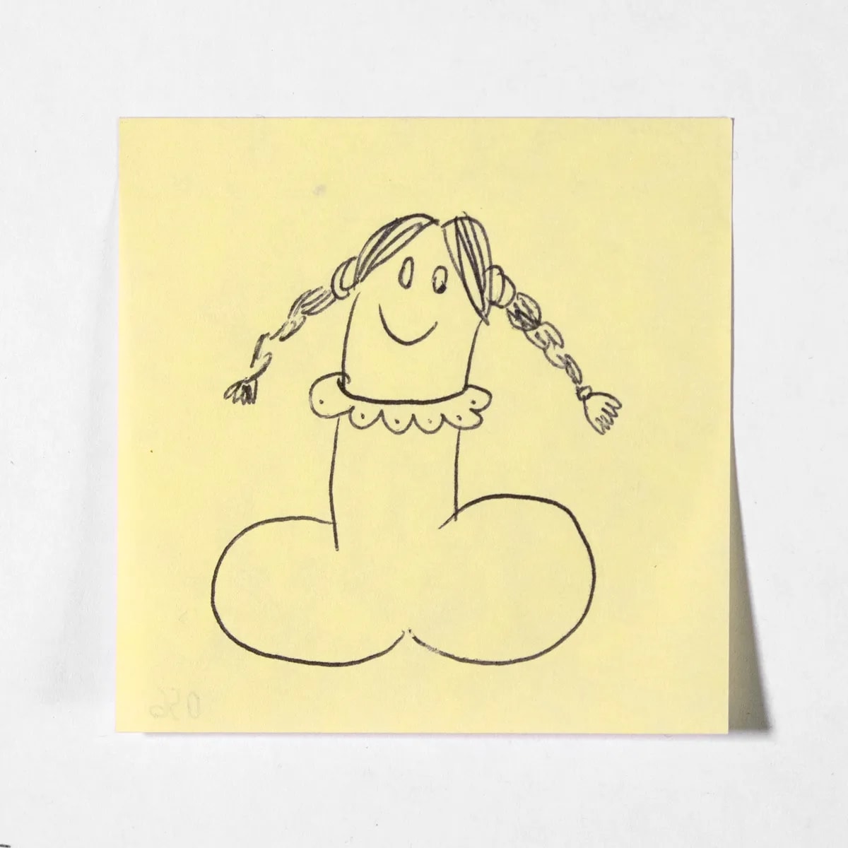 Carefree1, No. 056 of 512: a hand-drawn cazzo on a sticky note