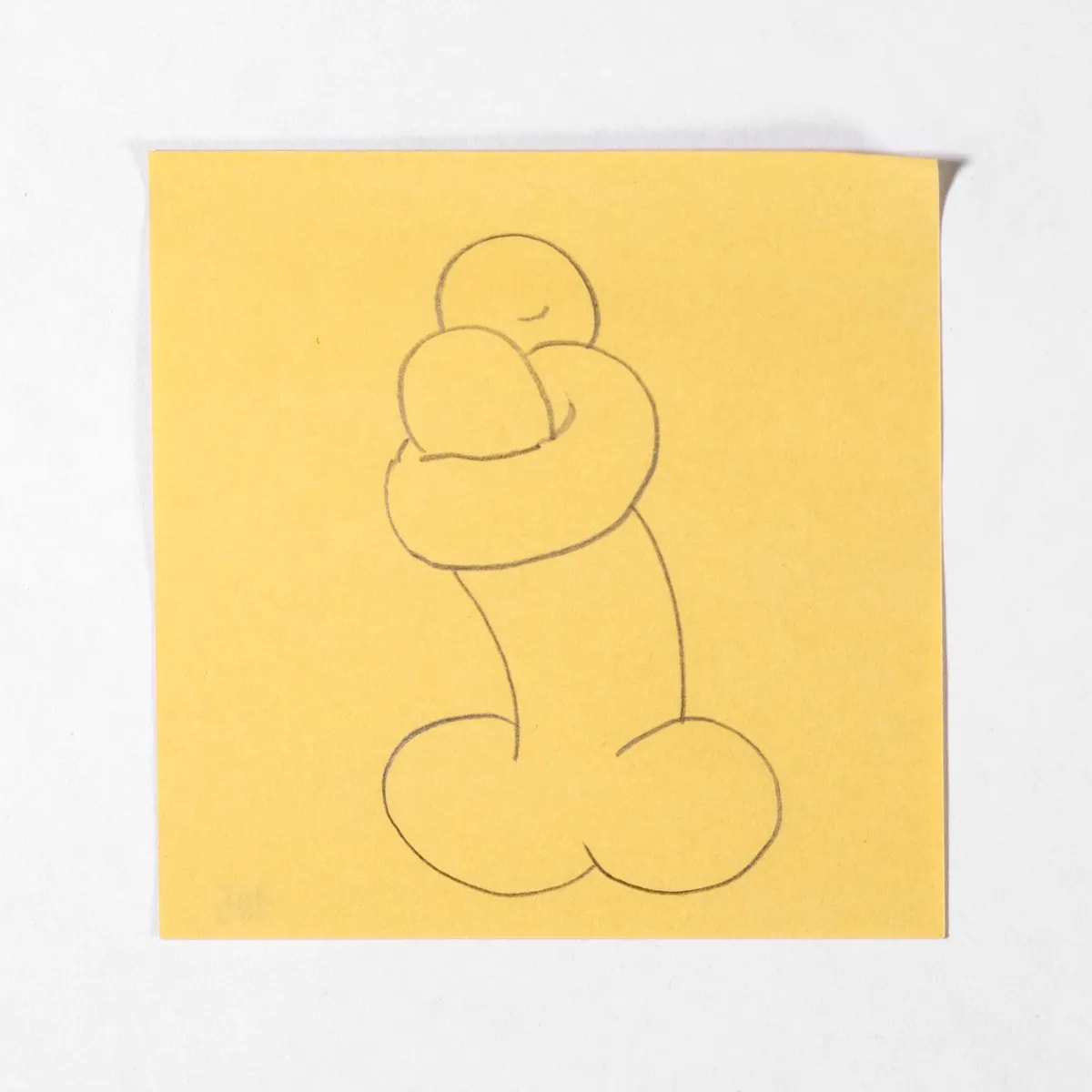 Romantic, No. 105 of 512: a hand-drawn cazzo on a sticky note