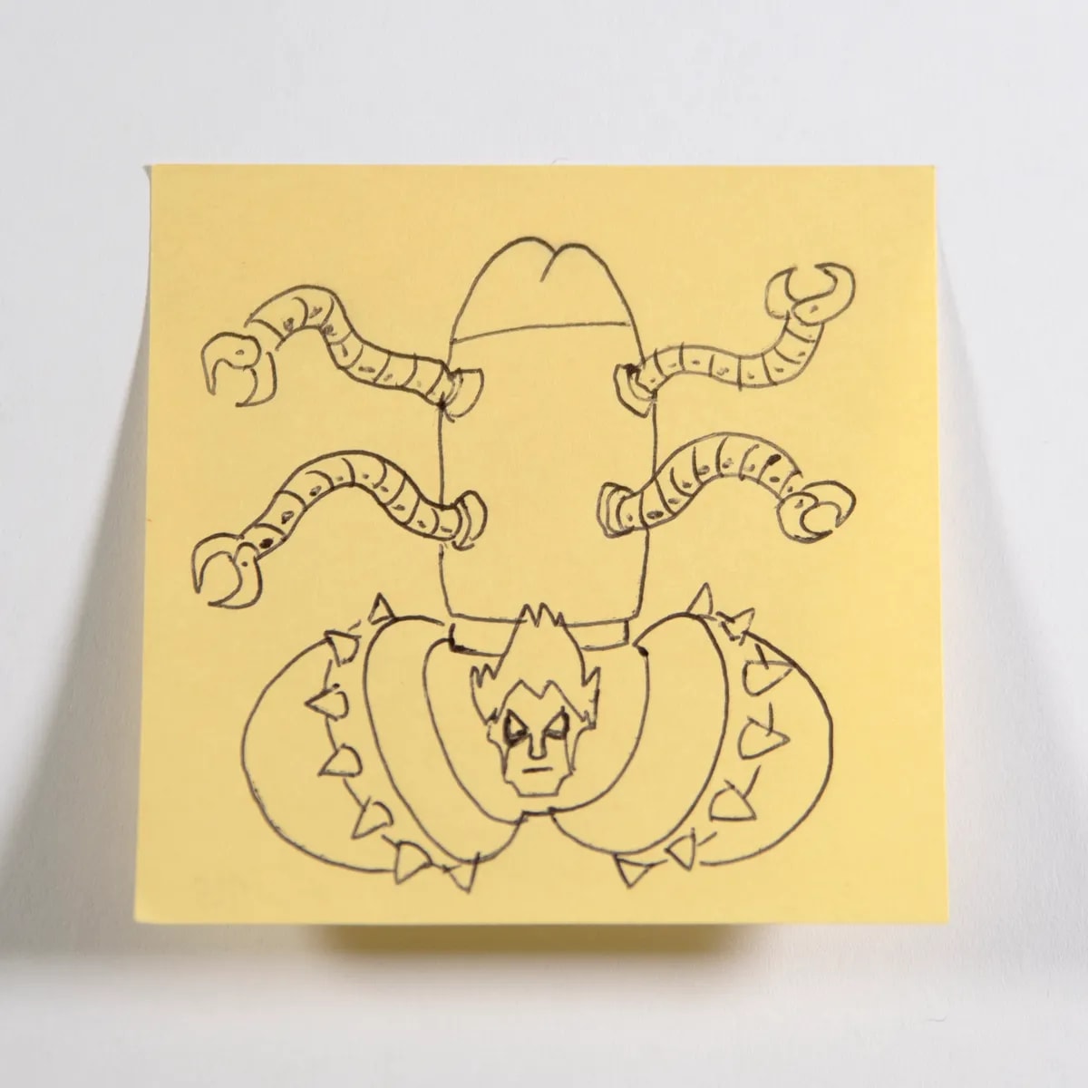 戦闘獣, No. 125 of 512: a hand-drawn cazzo on a sticky note