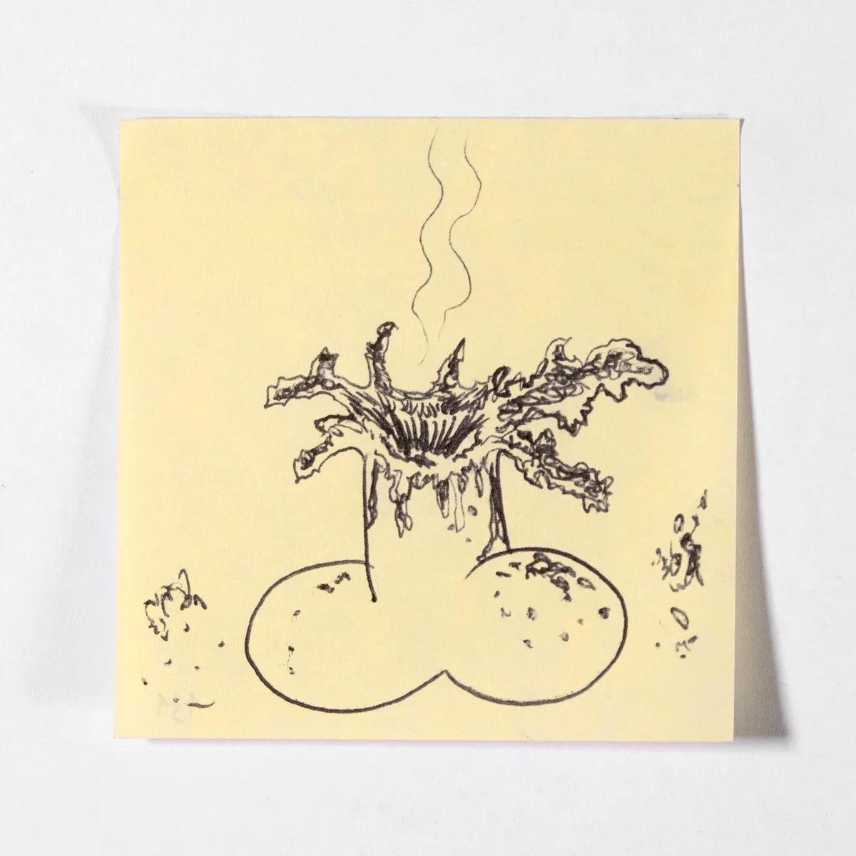 Exploded1, No. 131 of 512: a hand-drawn cazzo on a sticky note