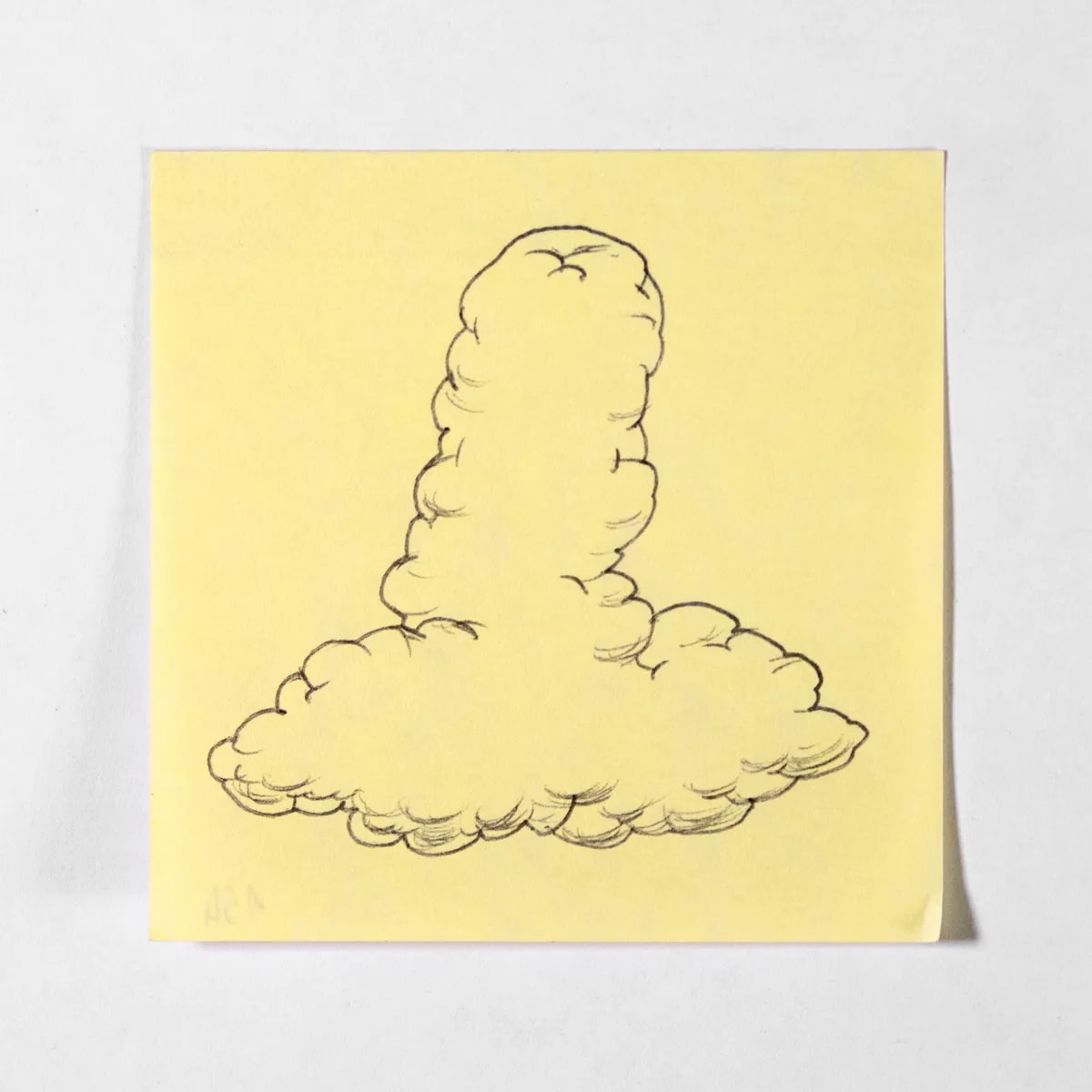 Cloud, No. 154 of 512: a hand-drawn cazzo on a sticky note