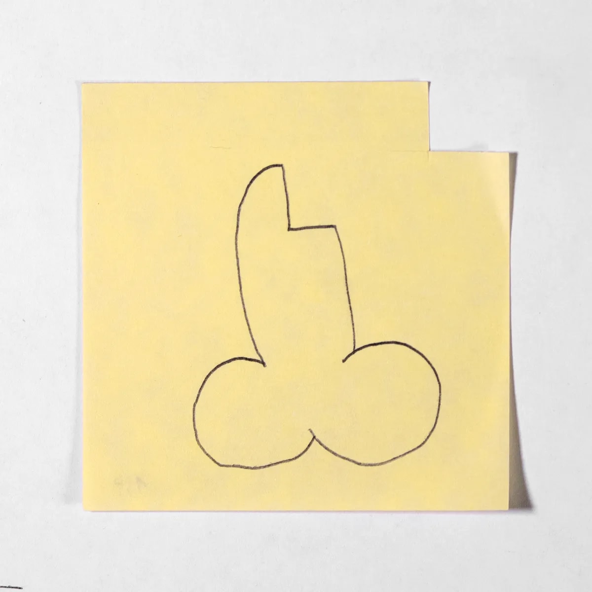 Postmodernism, No. 159 of 512: a hand-drawn cazzo on a sticky note