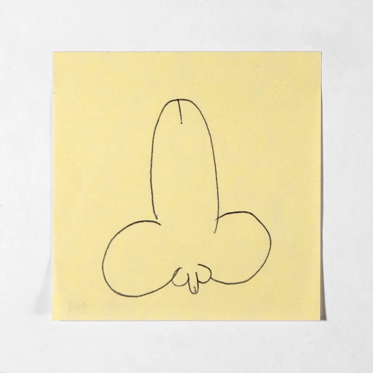 Micro, No. 191 of 512: a hand-drawn cazzo on a sticky note