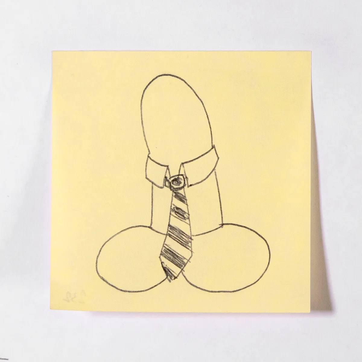 Stylish, No. 232 of 512: a hand-drawn cazzo on a sticky note