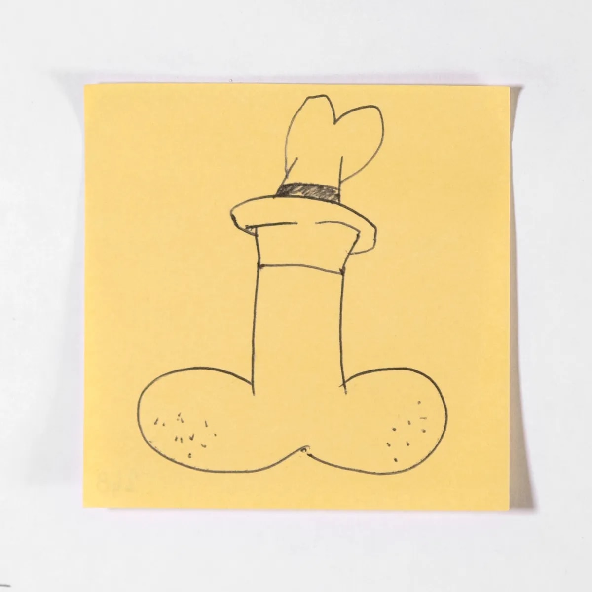 Goofy, No. 248 of 512: a hand-drawn cazzo on a sticky note