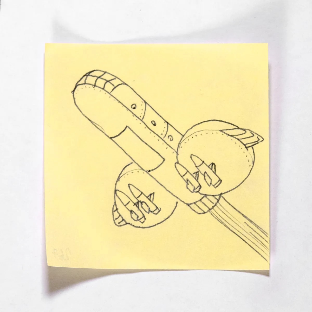 Bomber, No. 267 of 512: a hand-drawn cazzo on a sticky note