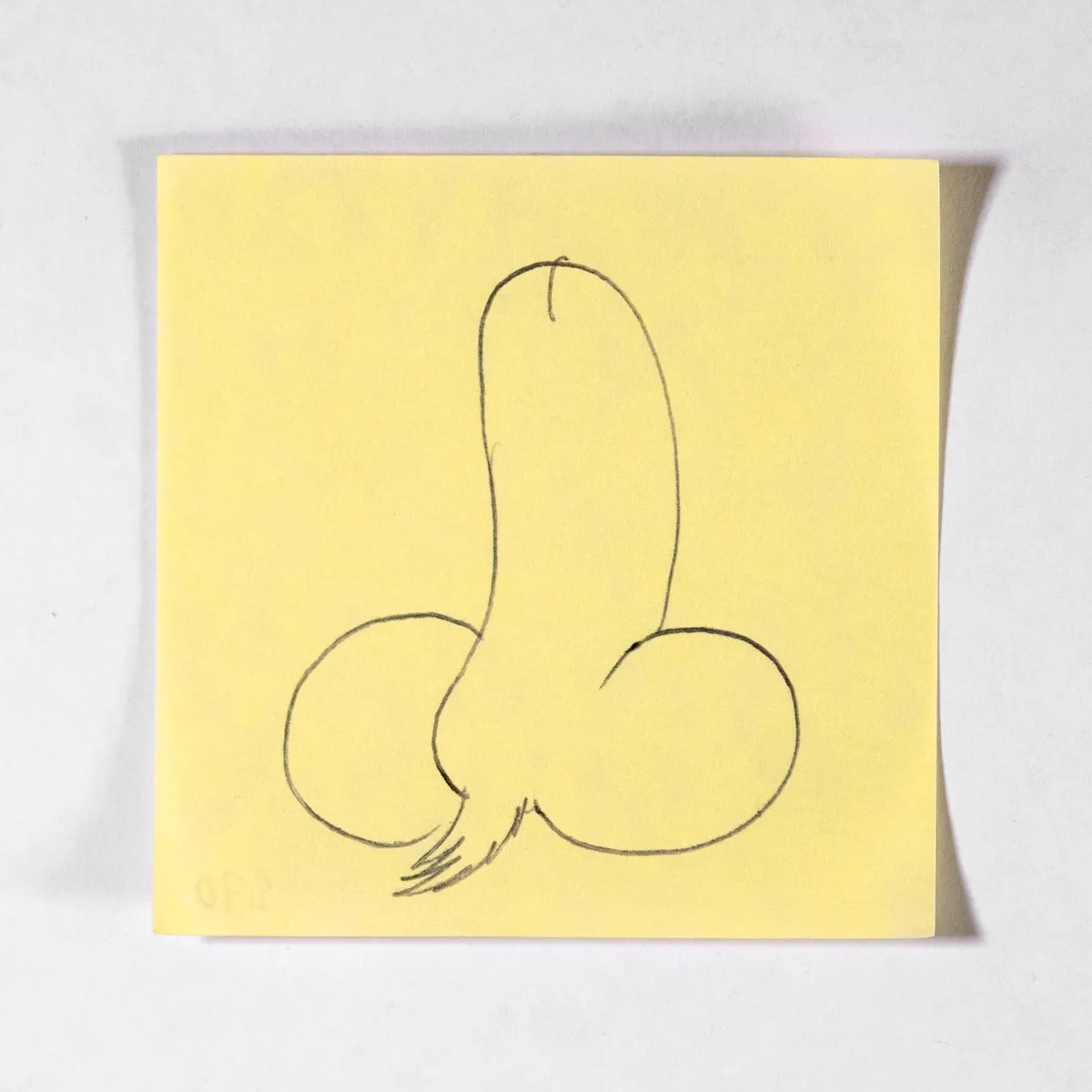 Capricorn, No. 270 of 512: a hand-drawn cazzo on a sticky note