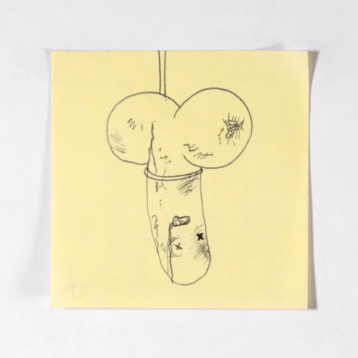 Fascist, No. 273 of 512: a hand-drawn cazzo on a sticky note