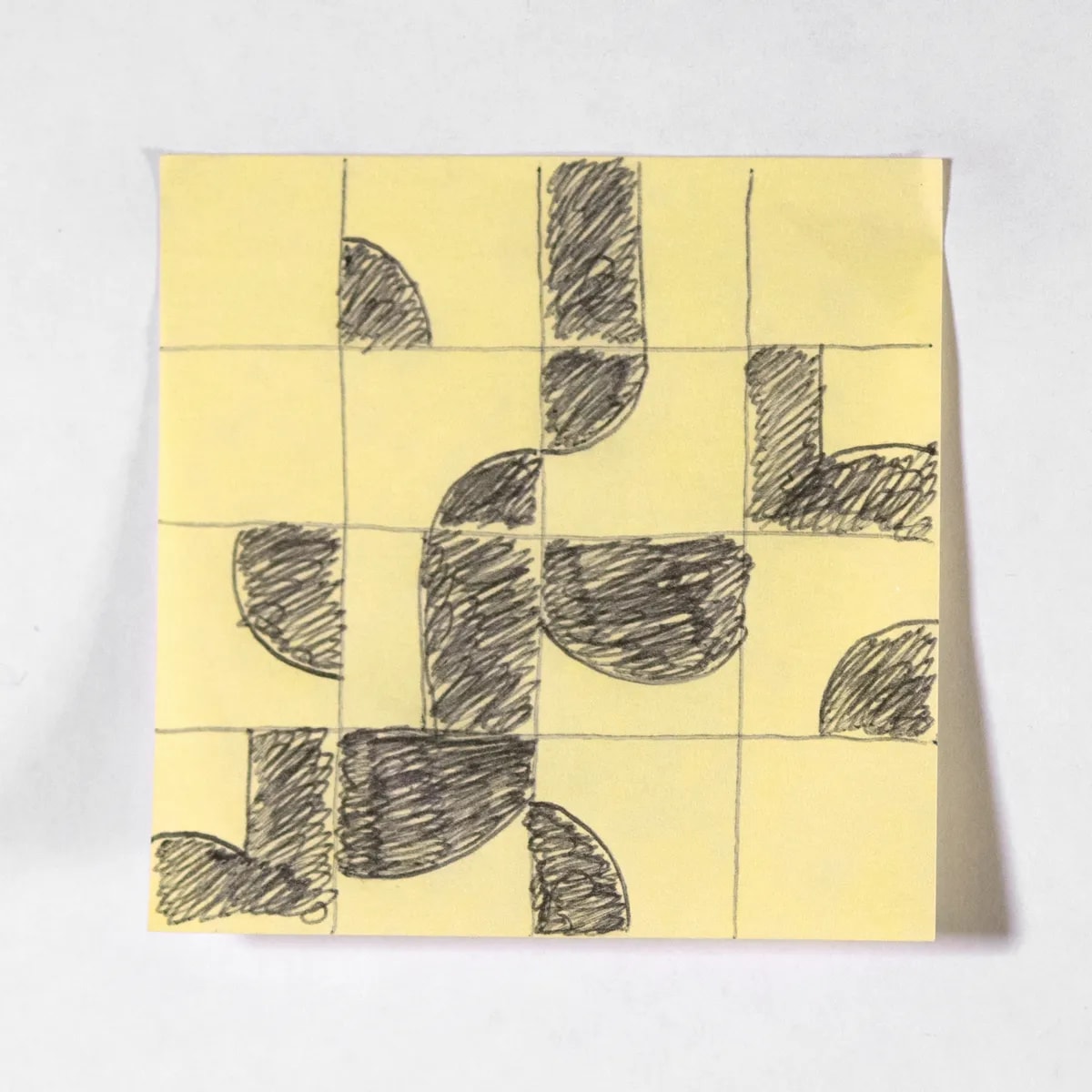 Discomposed, No. 291 of 512: a hand-drawn cazzo on a sticky note