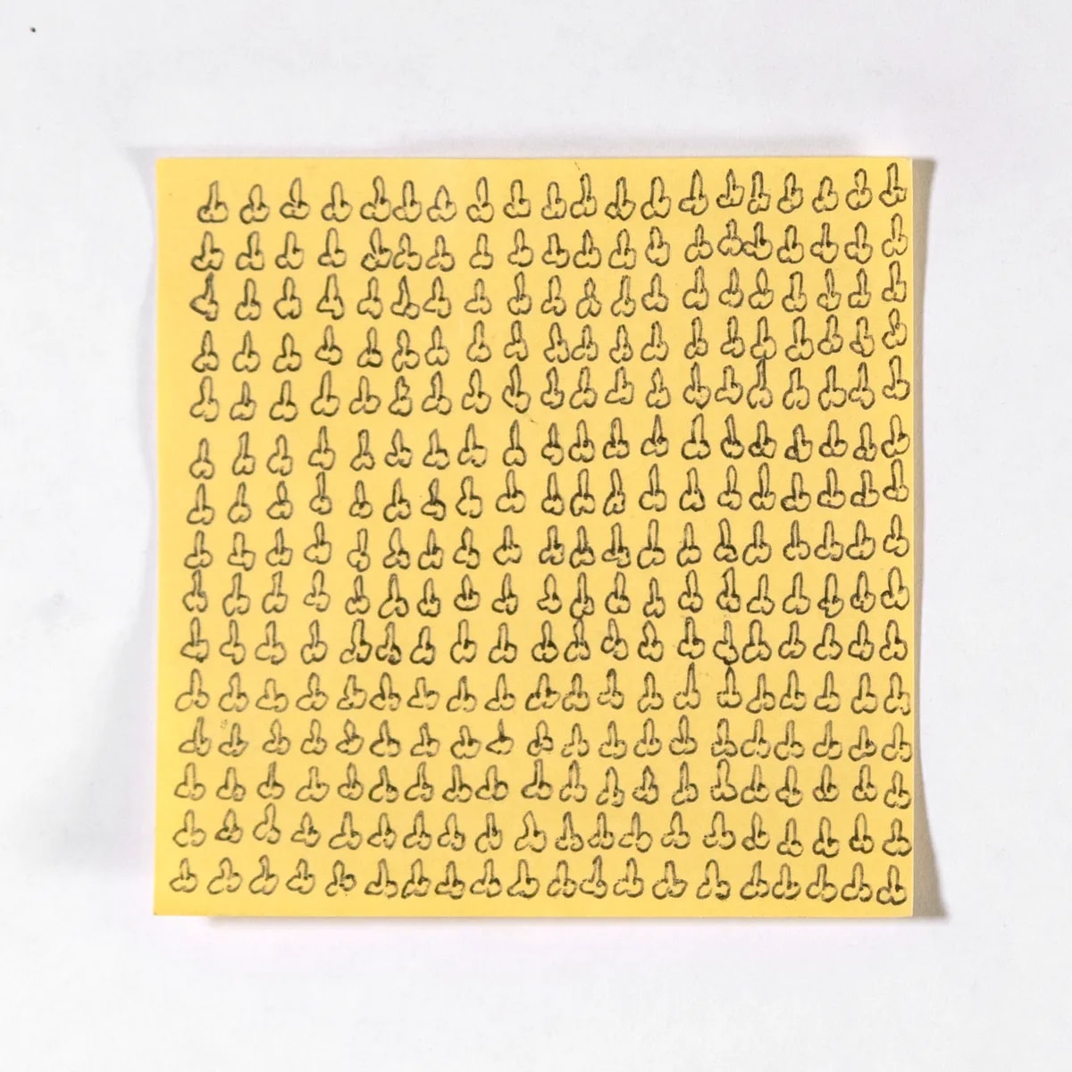 300, No. 300 of 512: a hand-drawn cazzo on a sticky note