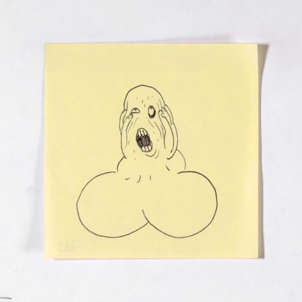Yuzna, No. 325 of 512: a hand-drawn cazzo on a sticky note