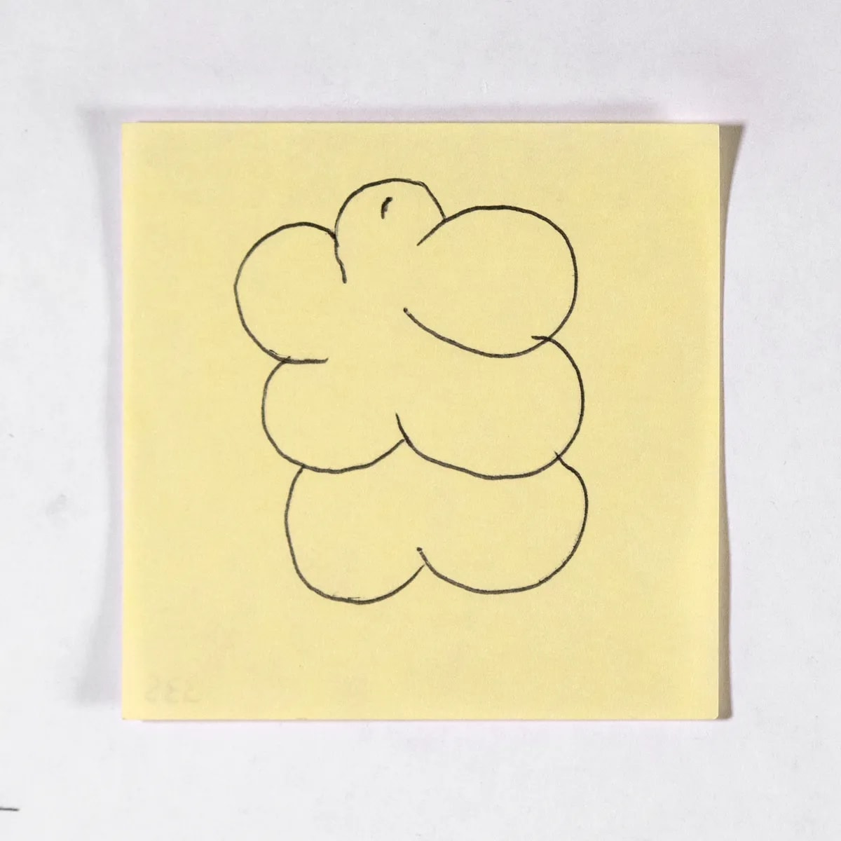 Hexatestis2, No. 335 of 512: a hand-drawn cazzo on a sticky note