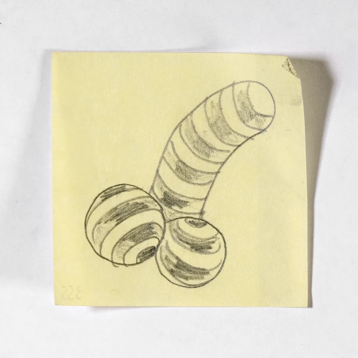 Treat, No. 355 of 512: a hand-drawn cazzo on a sticky note