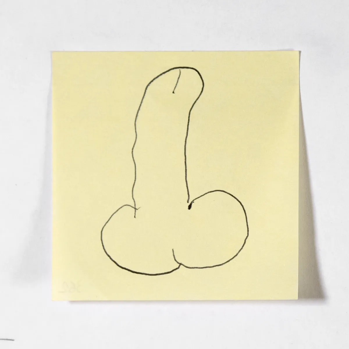 Approximate, No. 362 of 512: a hand-drawn cazzo on a sticky note