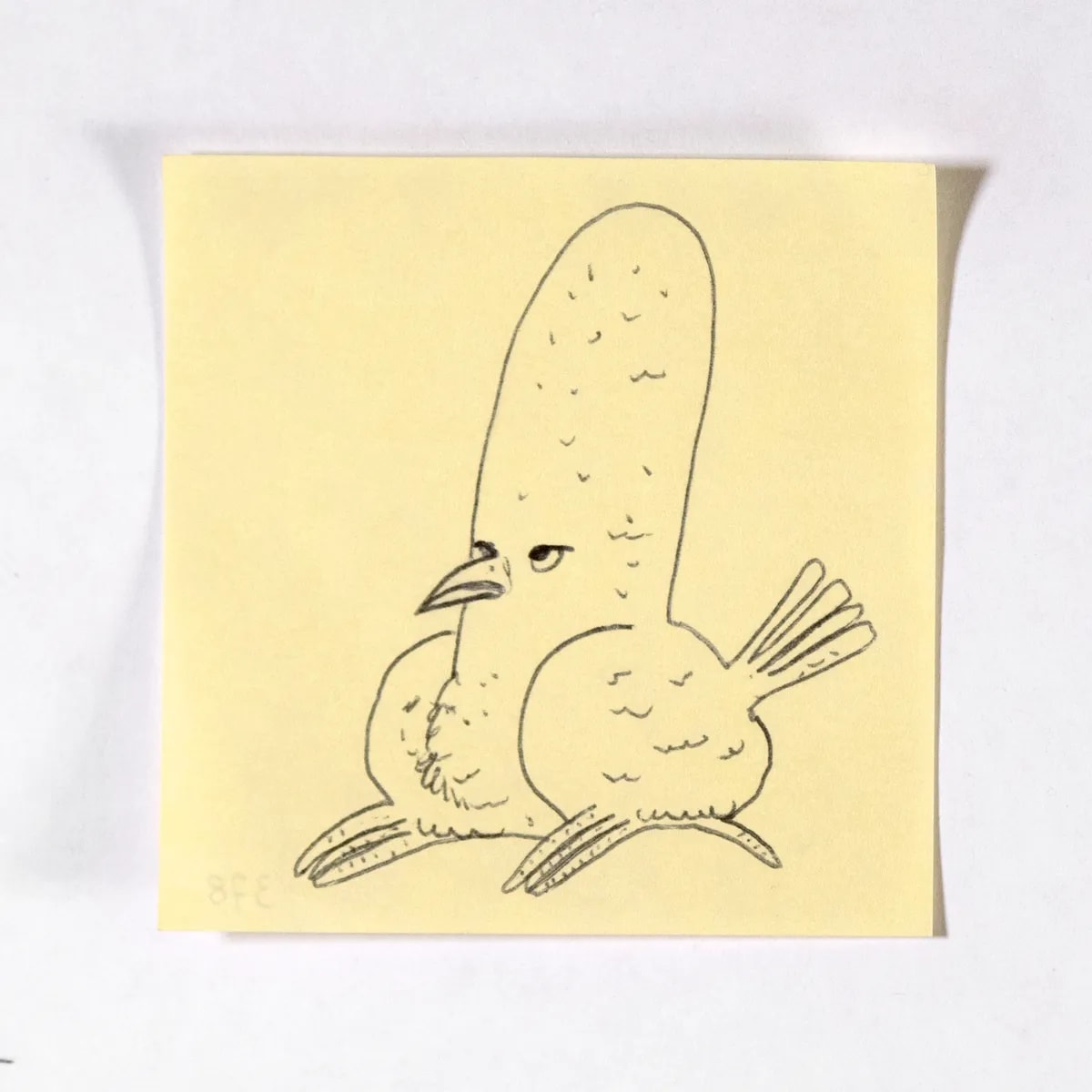Hungry, No. 378 of 512: a hand-drawn cazzo on a sticky note