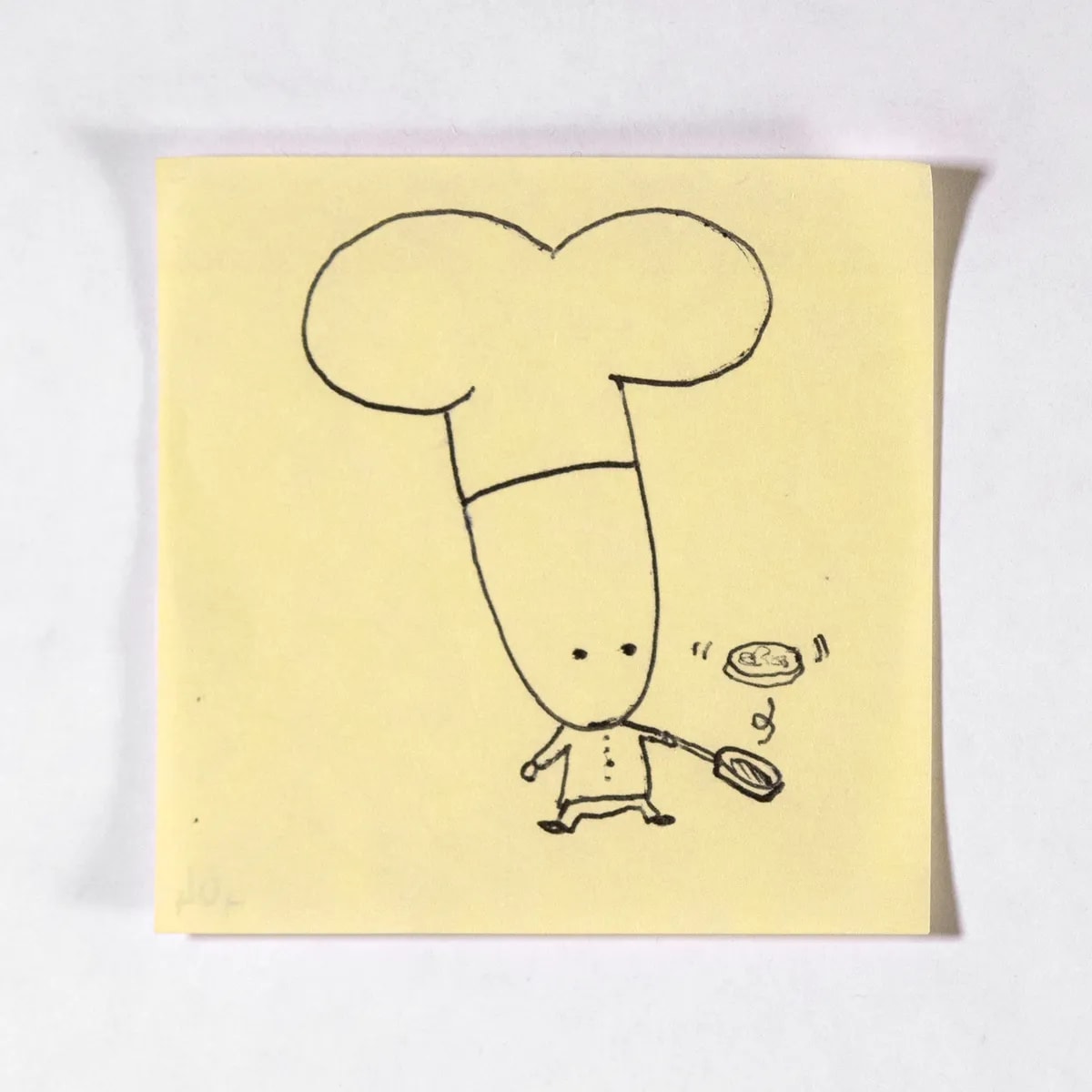 Chef, No. 404 of 512: a hand-drawn cazzo on a sticky note