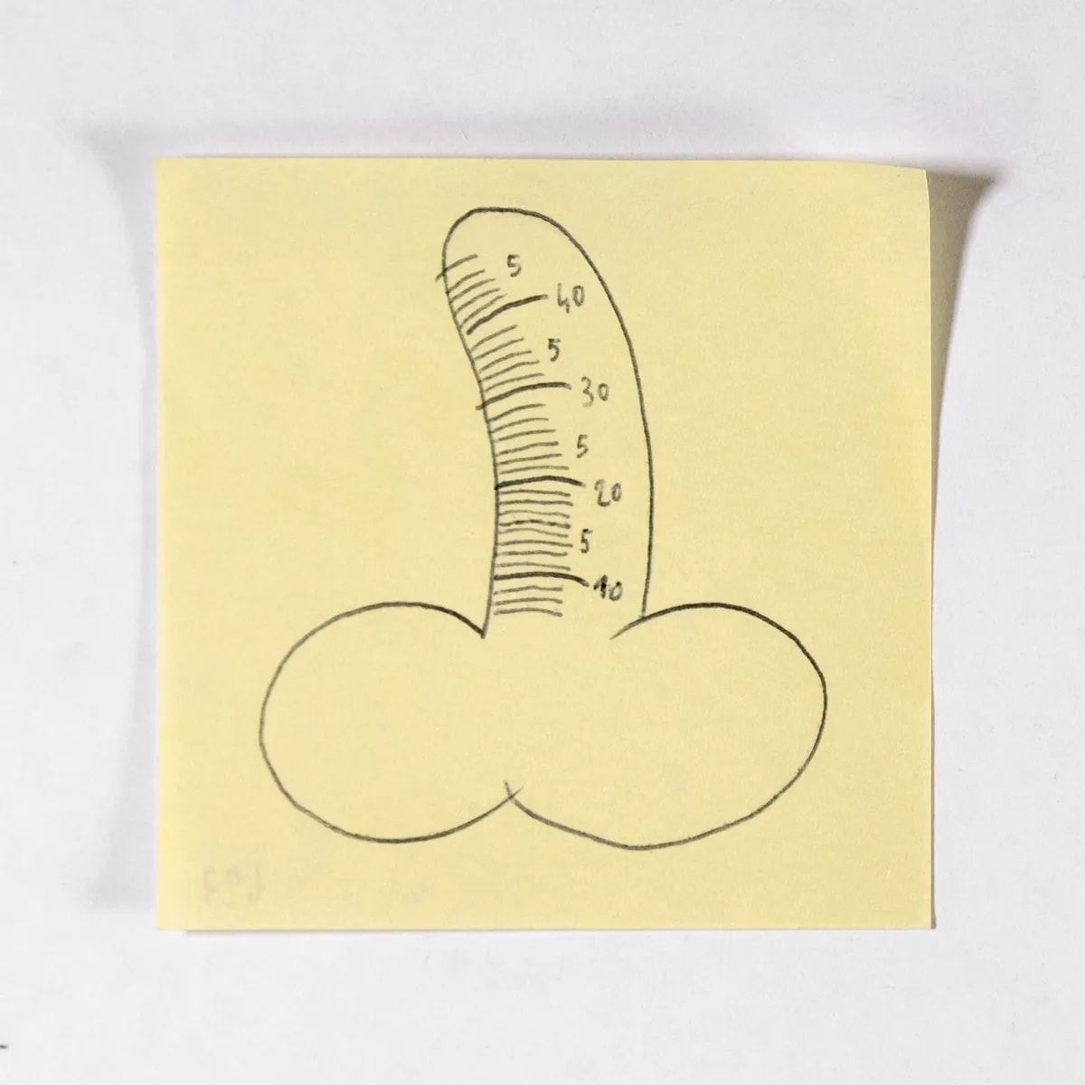 Stadia, No. 427 of 512: a hand-drawn cazzo on a sticky note