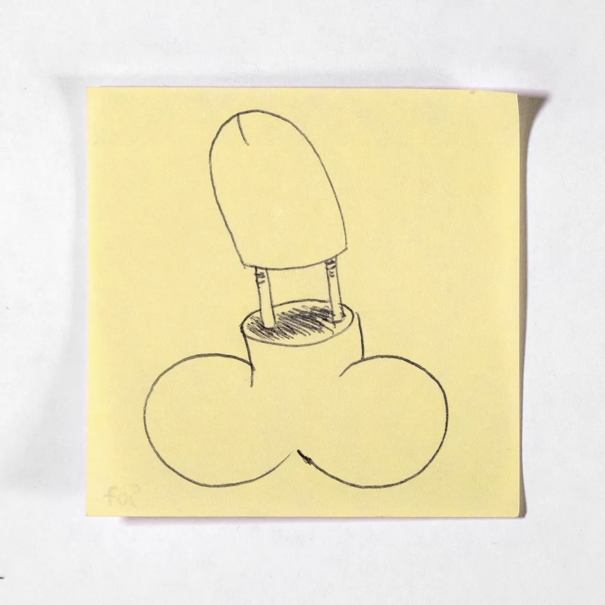 Unstructured, No. 507 of 512: a hand-drawn cazzo on a sticky note