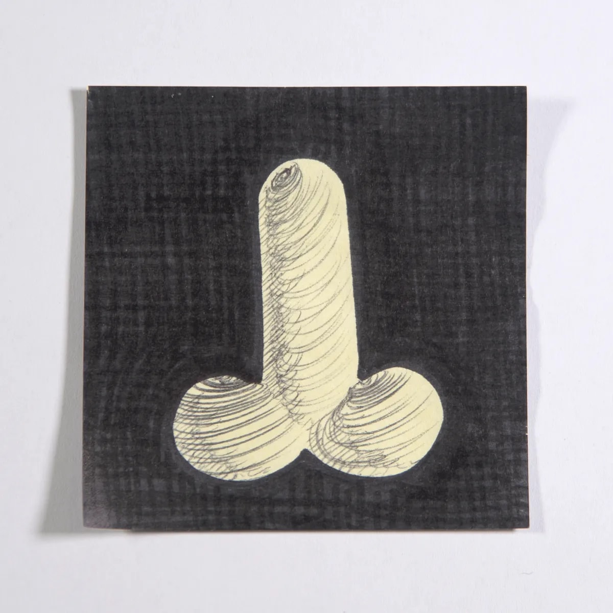 Primitivism, No. 509 of 512: a hand-drawn cazzo on a sticky note