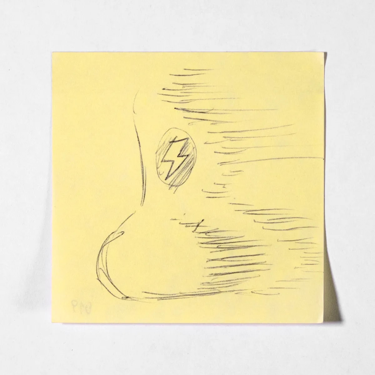 Flash, No. 019 of 512: a hand-drawn cazzo on a sticky note
