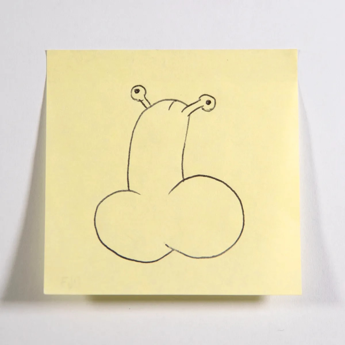 Martian, No. 047 of 512: a hand-drawn cazzo on a sticky note
