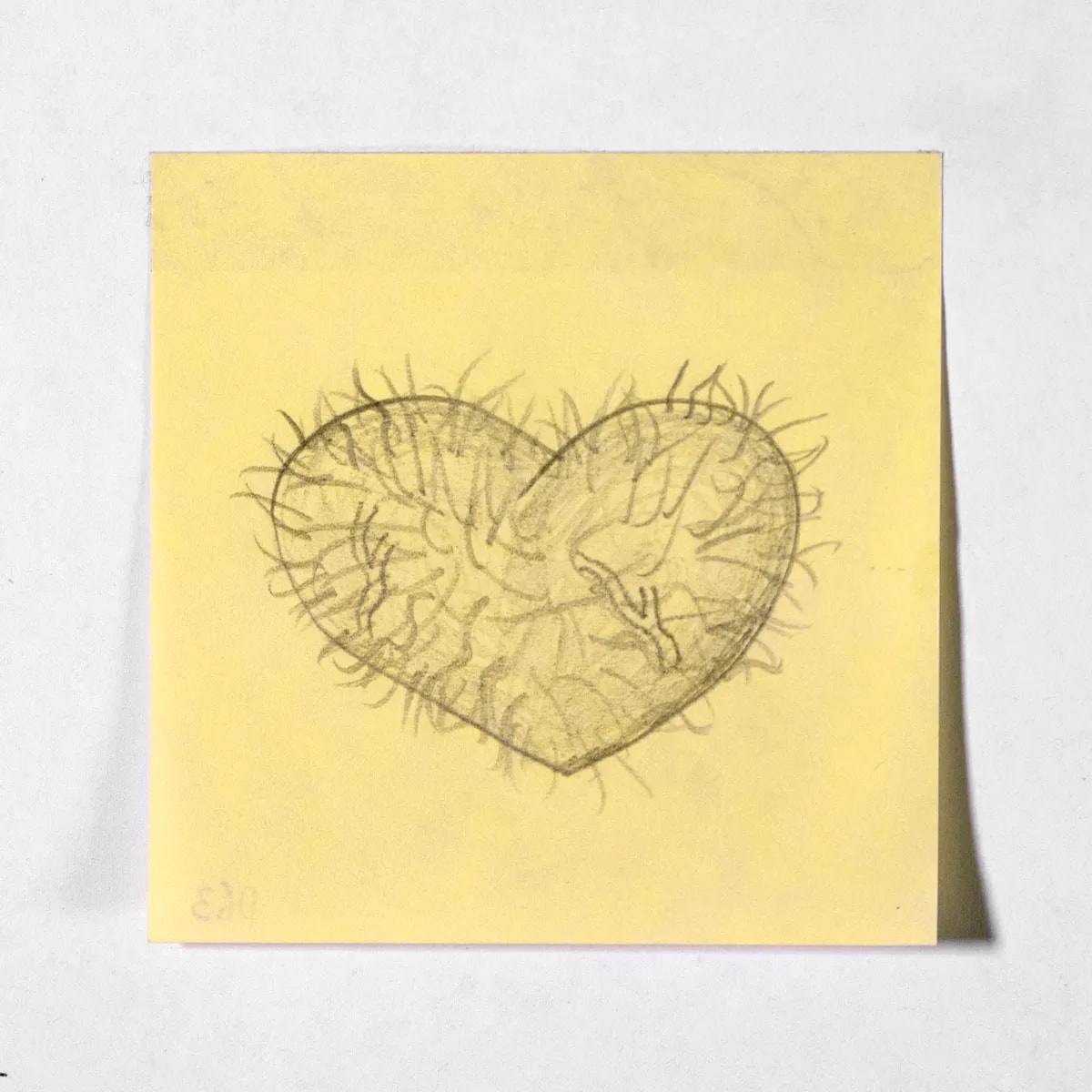 Love, No. 063 of 512: a hand-drawn cazzo on a sticky note