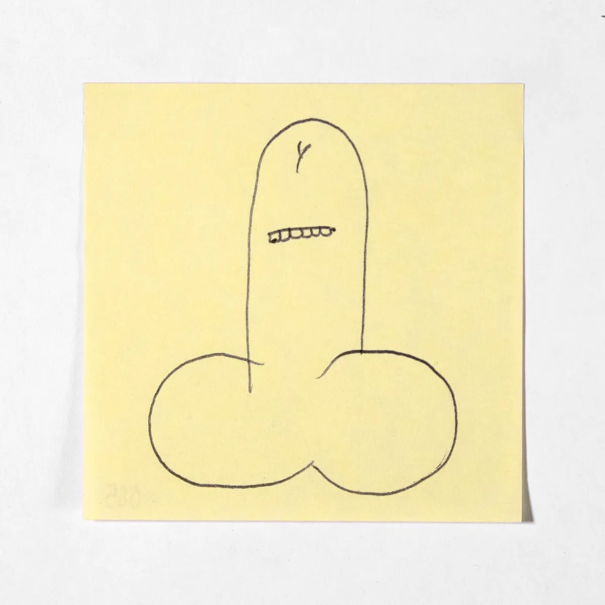 Mean, No. 065 of 512: a hand-drawn cazzo on a sticky note