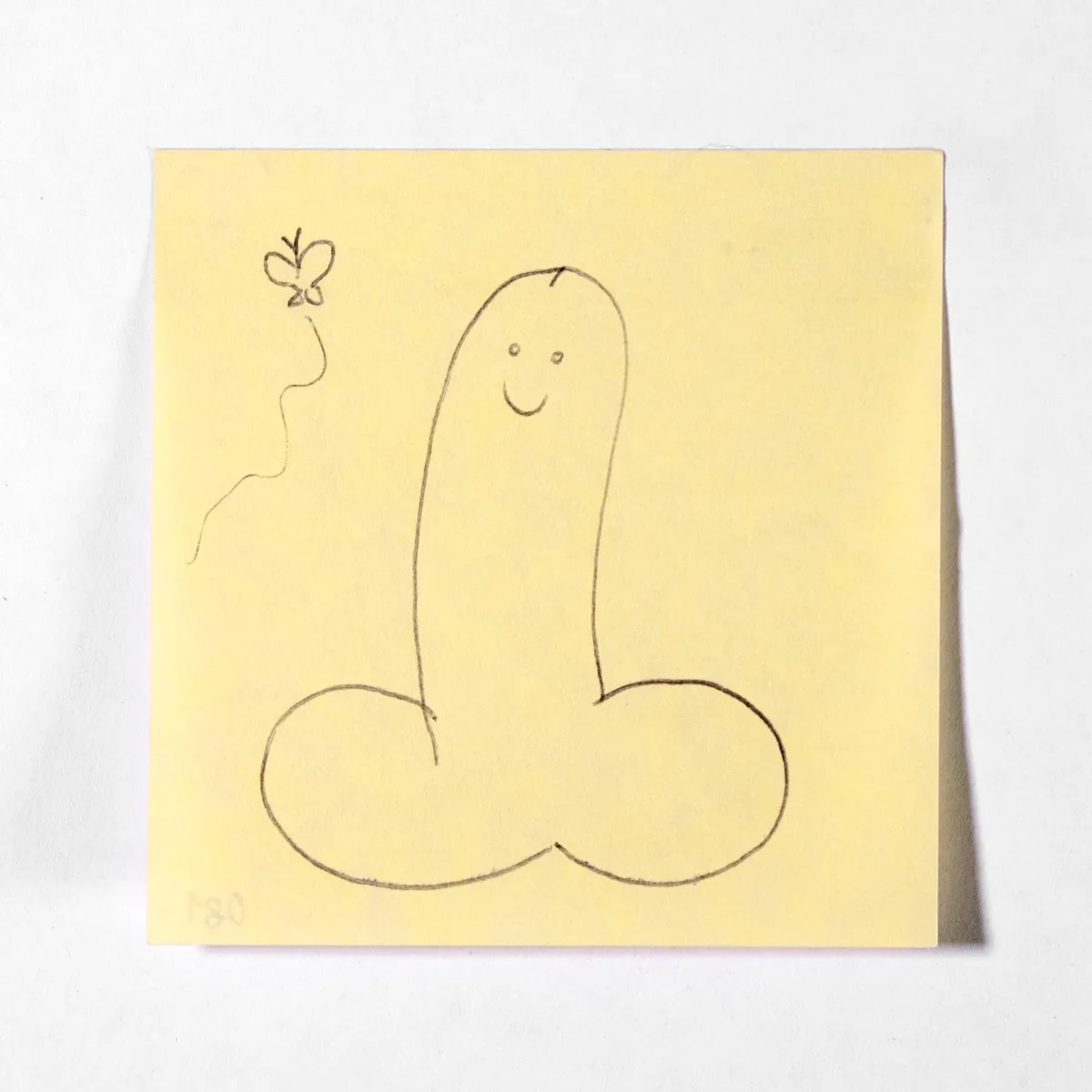 Dreamer, No. 081 of 512: a hand-drawn cazzo on a sticky note