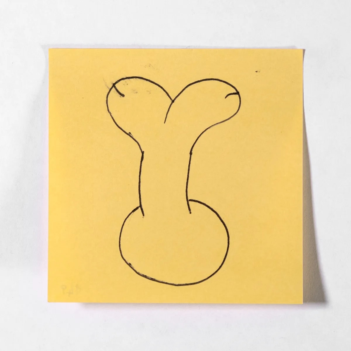 Monotestistwoglans1, No. 149 of 512: a hand-drawn cazzo on a sticky note