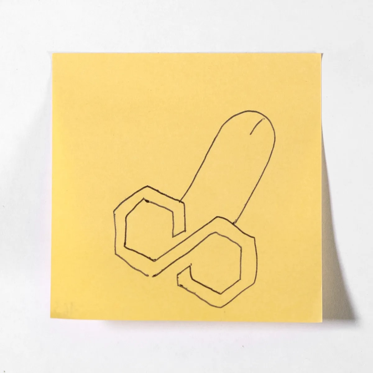 Polygon, No. 165 of 512: a hand-drawn cazzo on a sticky note