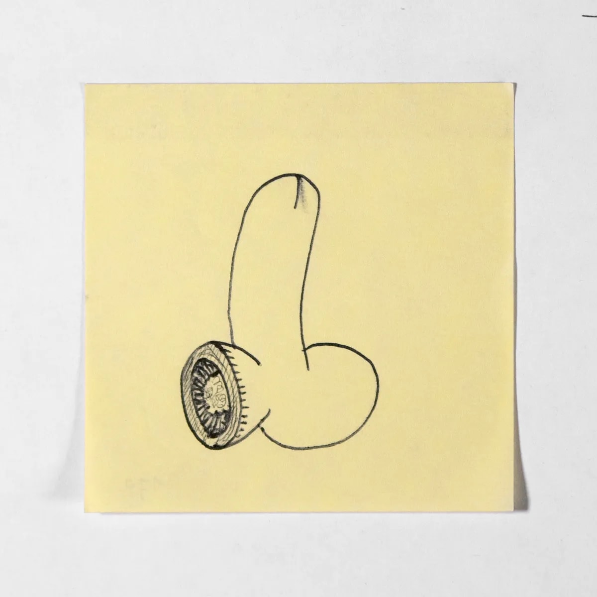 Dissected3, No. 179 of 512: a hand-drawn cazzo on a sticky note