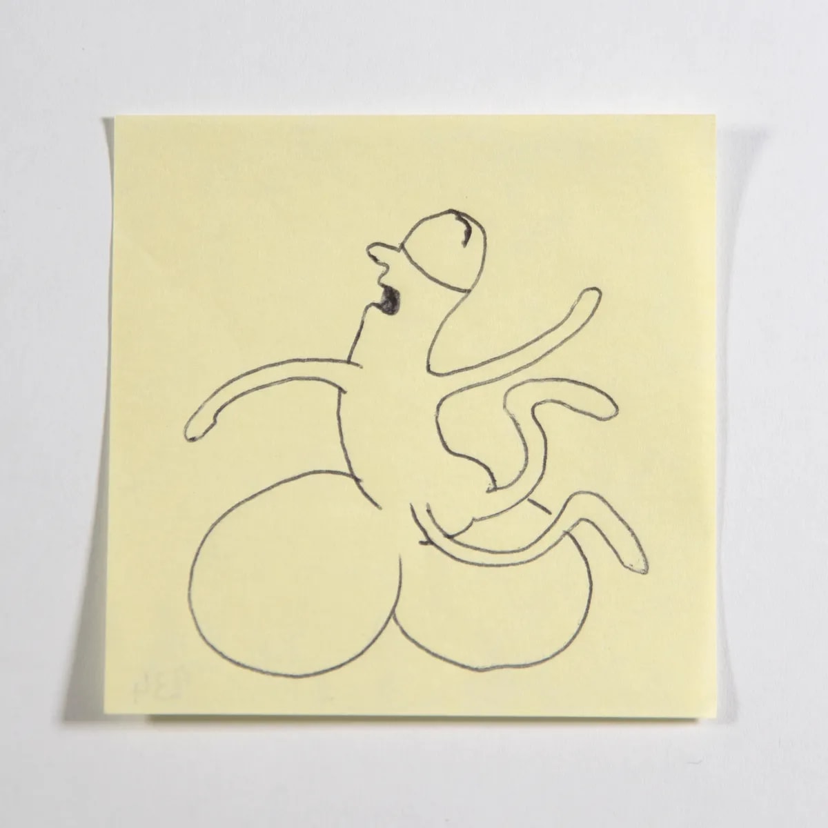 Impetuous, No. 234 of 512: a hand-drawn cazzo on a sticky note