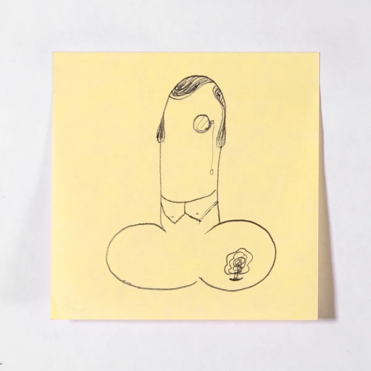 Prince, No. 236 of 512: a hand-drawn cazzo on a sticky note