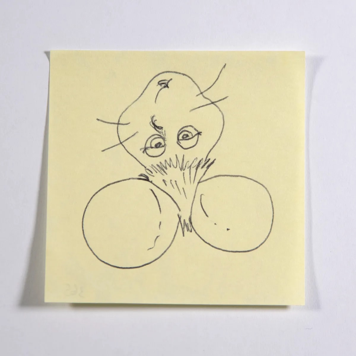Gigio, No. 365 of 512: a hand-drawn cazzo on a sticky note