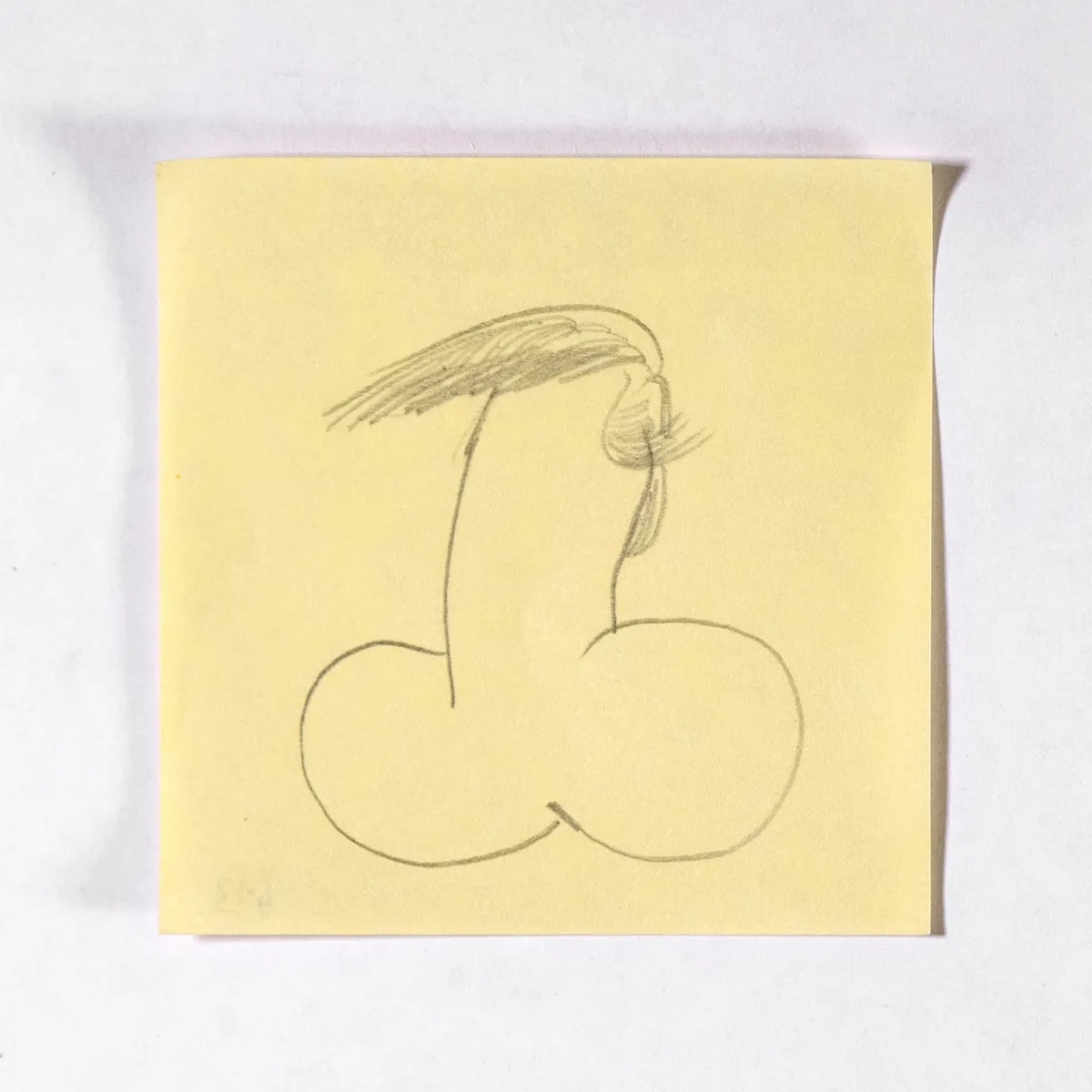 President, No. 413 of 512: a hand-drawn cazzo on a sticky note