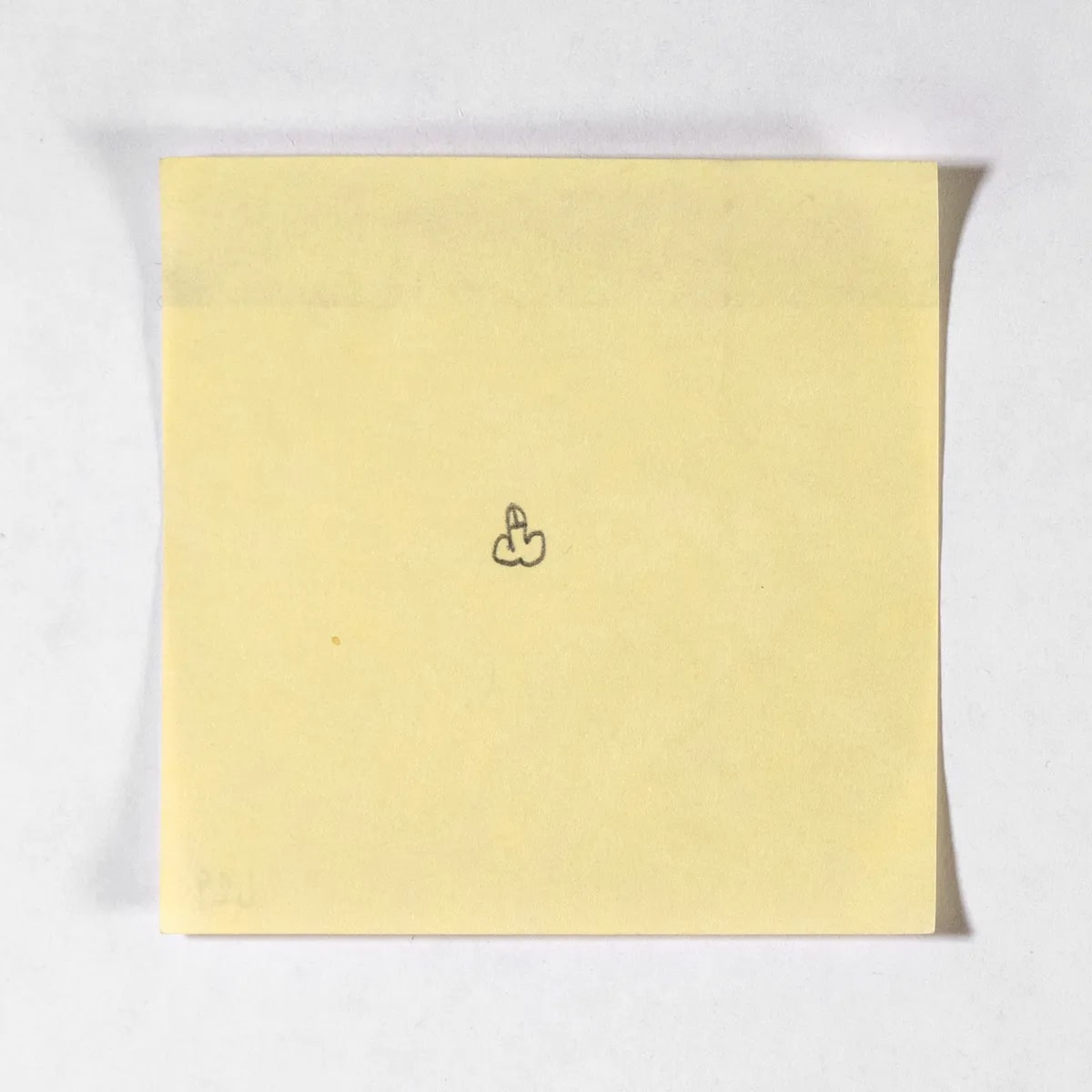 XS, No. 429 of 512: a hand-drawn cazzo on a sticky note
