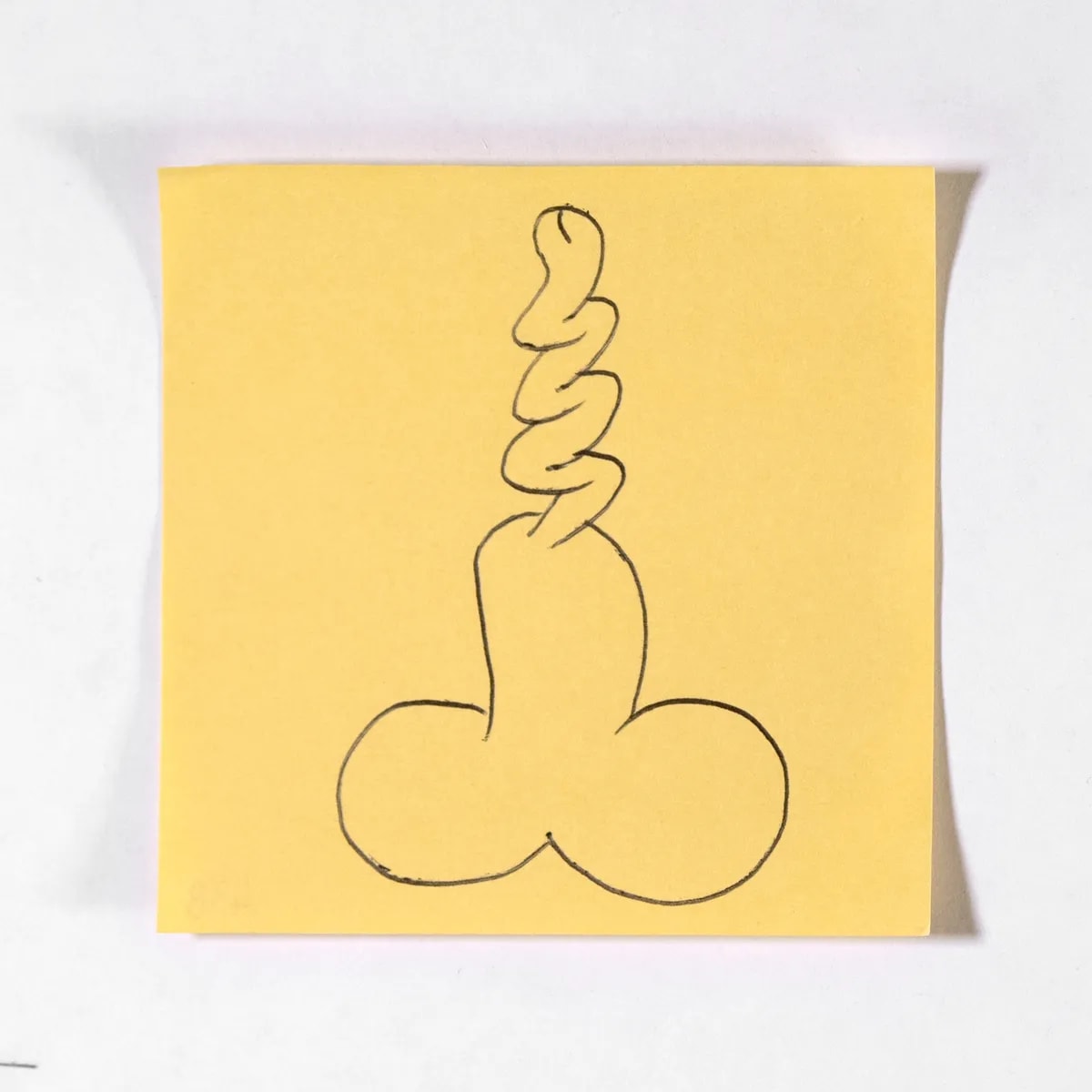 Zigzag, No. 438 of 512: a hand-drawn cazzo on a sticky note