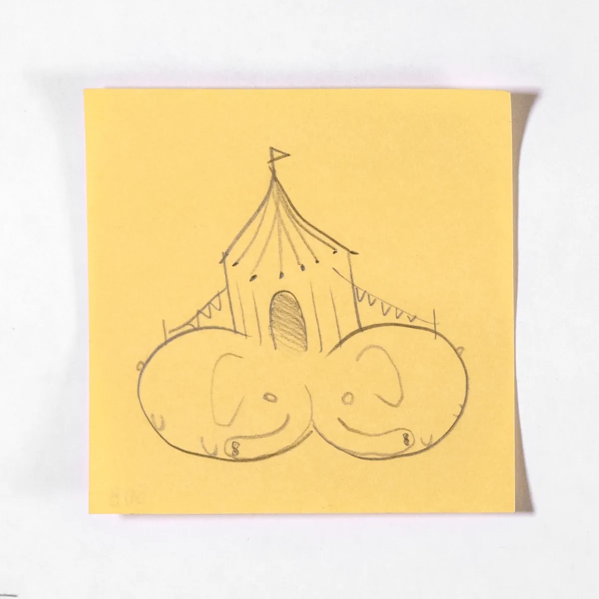 Circus, No. 508 of 512: a hand-drawn cazzo on a sticky note